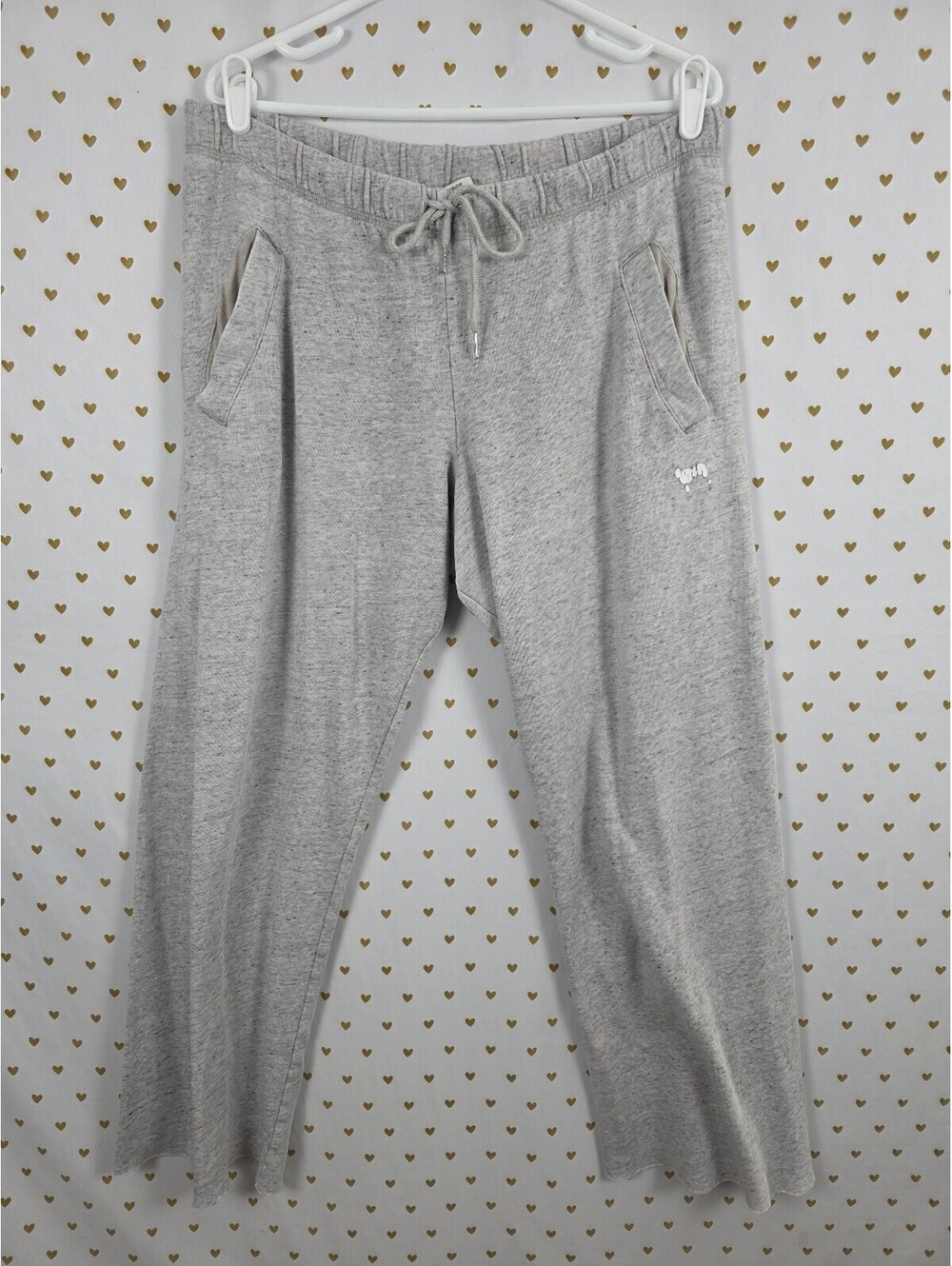 Victorias Secret PINK Boyfriend Logo butt Flared Sweats Sweatpants Large